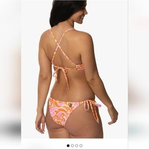 Jolyn Clothing Orange Pink Swirl Tie Bikini